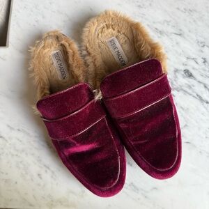 Steve Madden Women's Velvet Loafers - Burgundy